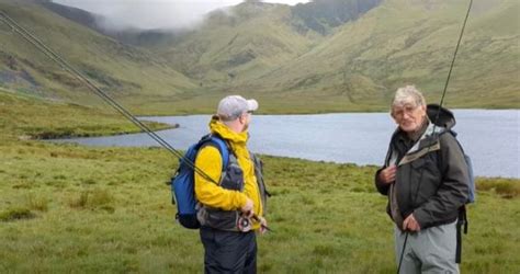 Mountain Lake Trout Fishing Above Llanberis Town in North Wales ...