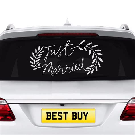 New Car Sticker Just Married Wedding Car Decal Window Removable Banner