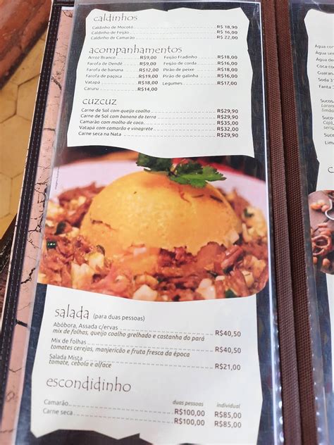 Menu em Baião Cozinha Nordestina restaurante São Paulo R Fradique