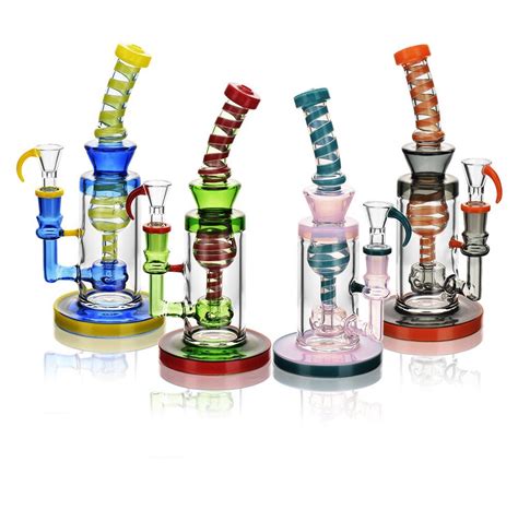 Esigo High End Glass Water Pipe Bend Neck Wig Wag Dab Rig Inch Tall