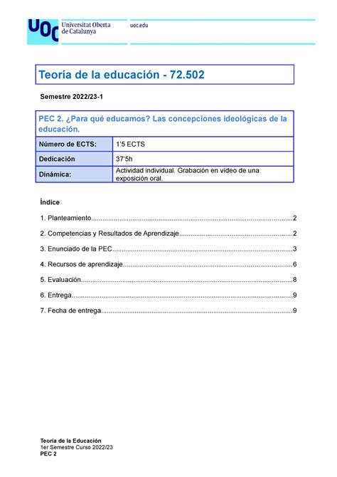 PEC 2 Para qué educamos 2022 23 1 IBE Teoría de la educación 72