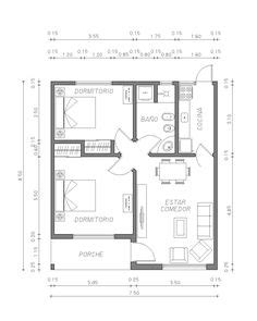 Plano De Casa B Sico Con Medidas De M Y Dormitorios