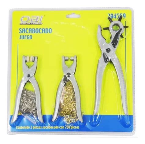 Set Sacabocados Ojilladora Y Pinza Para Botones Ojillos Mercadolibre