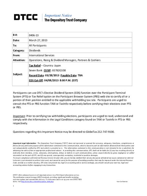Fillable Online Dtcc Offers Enhanced Access To All Important Notices