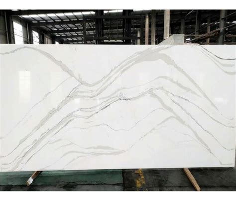 Calacatta White Quartz Slabs For Kitchen Countertops With Factory Price