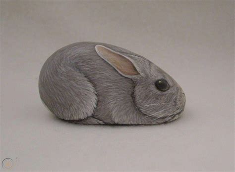 Original Hand Painted Bunny Rabbit Miniature Collectible Garden Art