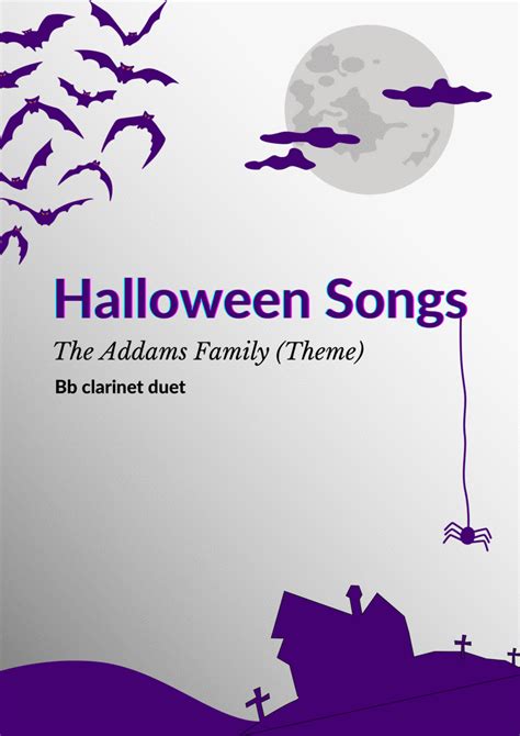 Addams Family Theme by Vic Mizzy - Clarinet Duet - Digital Sheet Music | Sheet Music Plus