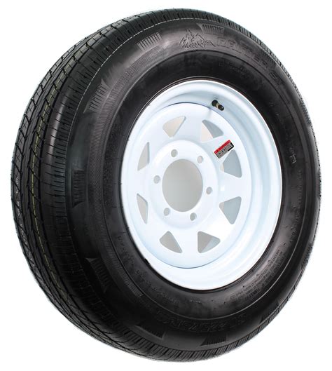 Mounted Radial Trailer Tire On Rim St22575r15 Load D 6 Lug White Spoke