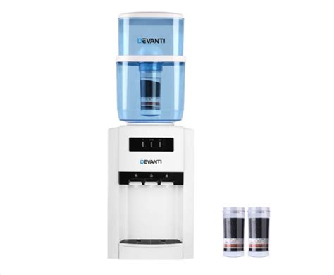 Buy 22L Bench Top Water Cooler Dispenser Purifier Hot Cold Three Tap With 2 Replacement Filters