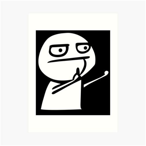 Funny Fuck Middle Finger Troll Face Meme Sticker Art Print For Sale By Xiomaracli Redbubble
