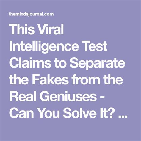 This Viral Intelligence Test Claims To Separate The Fakes From The Real Geniuses Can You Solve