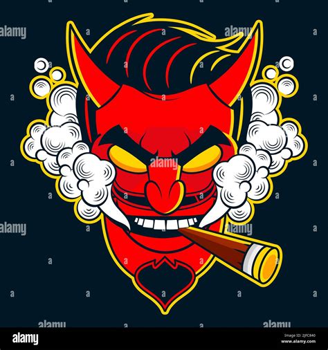 Rockabilly Devil Tattoo Vector Illustration In Full Color Stock Vector