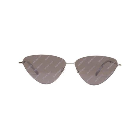 Balenciaga - Invisible Cat Sunglasses in Silver Metal with Gray Lenses ...