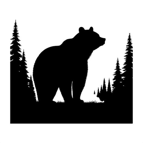 Premium Vector | Bear standing silhouette vector black color silhouette