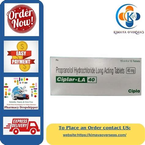 CIPLAR LA 40 MG Propranolol Hydrochloride Tablets At Rs 109 Stripe