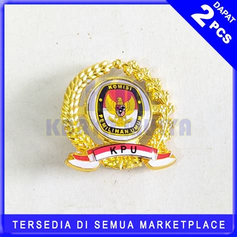 Pin Kpu Model Padi Kapas Pin Bros Logo Kpu Karya Mulya 2pcs