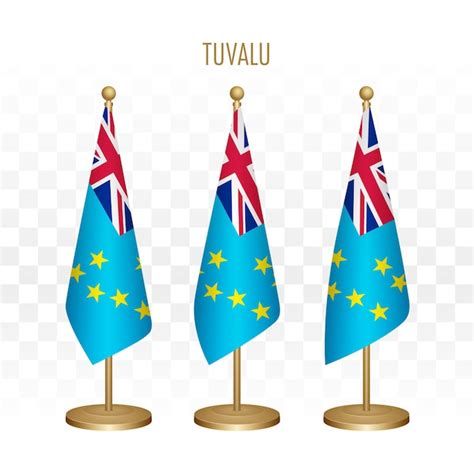 Premium Vector Standing Flag Of Tuvalu 3d Vector Illustration