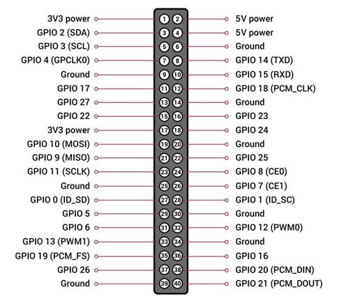 Raspberry Pi Pin Diagram Two 5V Pins And Two 3 3V Pins Are Present On