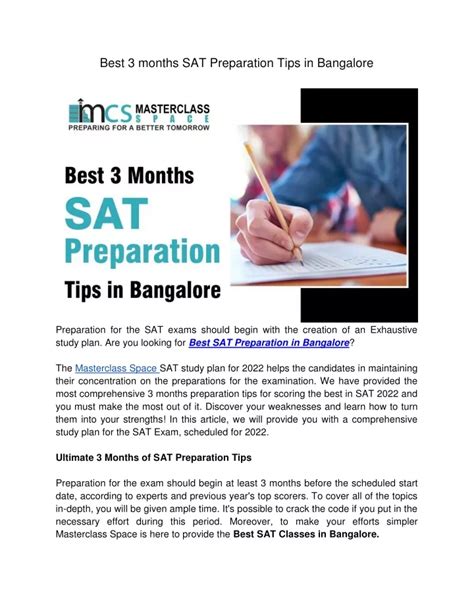 PPT Best 3 Months SAT Preparation Tips In Bangalore PowerPoint