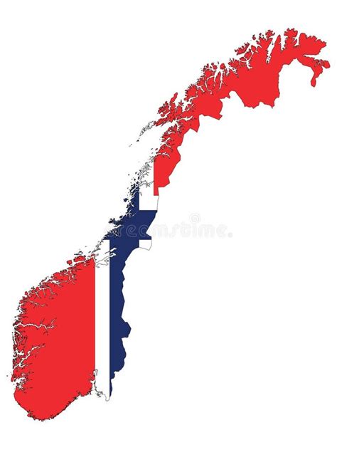 Flag Map Of Norway Stock Vector Illustration Of Bank