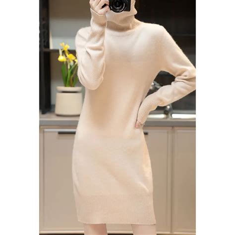 Robe Pull En Cachemire Pour Femme Tenue L Gante En Laine M Rinos Col