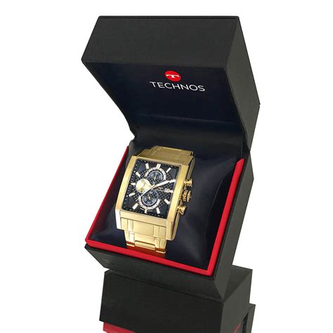 Lebrave Rel Gio Technos Masculino Anal Gico Dourado Carteira