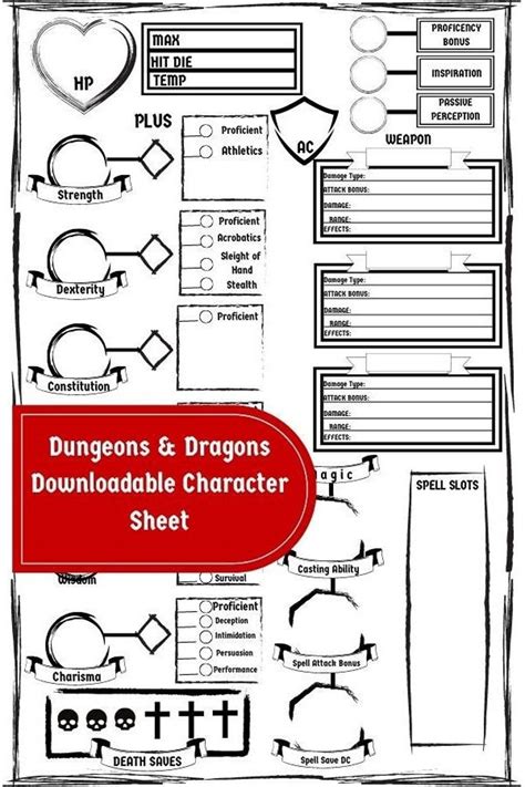 Better Dungeons And Dragons Downloadable Character Sheet Pdf Etsy