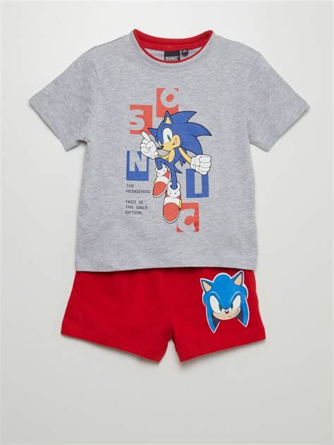 Ensemble t shirt short Sonic 2 pièces Gris Kiabi 14 00