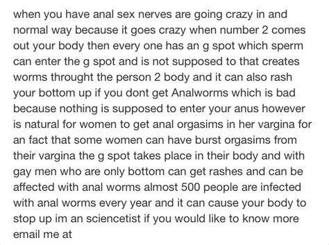 Anal Sex Gives You Worms R Amihavingastroke