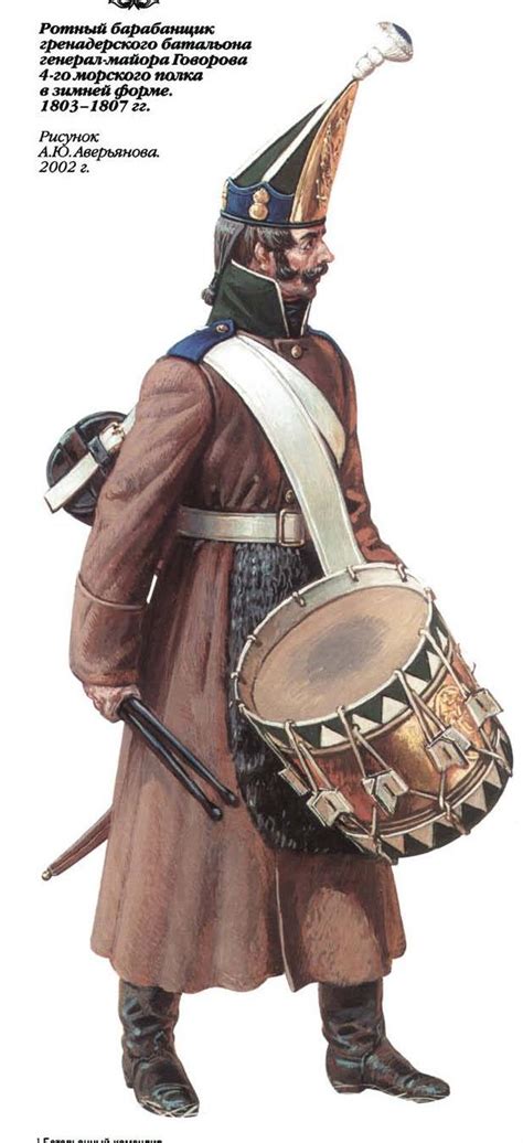 Ротный барабанщик гренадерского батальона 4-го морского полка. Empire ...