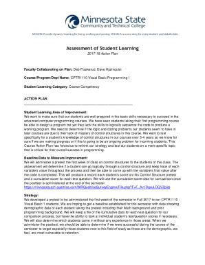 Fillable Online Assessment Of Student Learning Fax Email Print PdfFiller