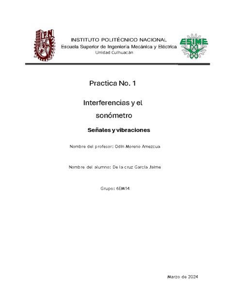 Pract Se Ales Y V Instituto Polit Cnico Nacional Escuela