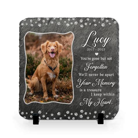 Pet Loss Memorial Slate, In Memory of Dog Memorial, Custom Memorial ...