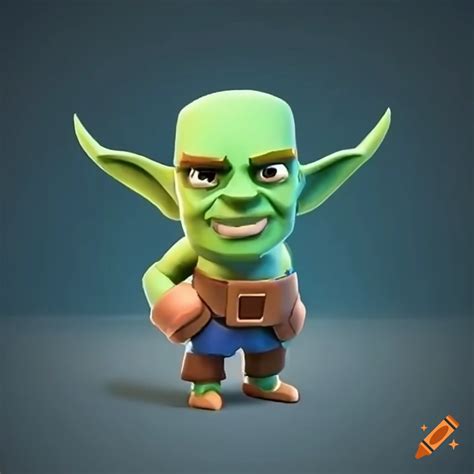 Tiny Goblin With Big Goggles Running In Clash Royale Style