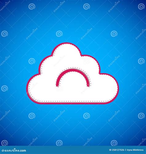 Icono De Nube Blanca Aislado En Fondo Azul Vector Ilustración del