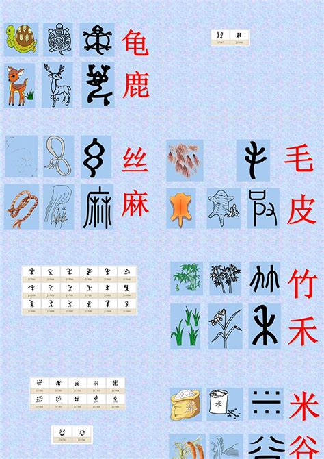 80个常见象形字 附大量甲骨文字形ppt模板卡卡办公