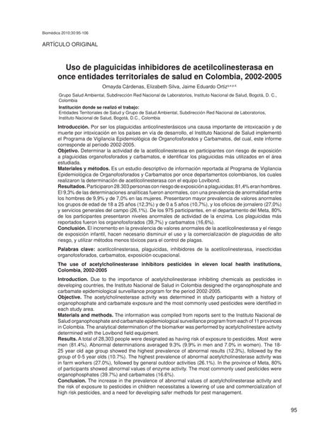 (PDF) The use of acetylcholinesterase inhibitors pesticides in eleven local health institutions ...