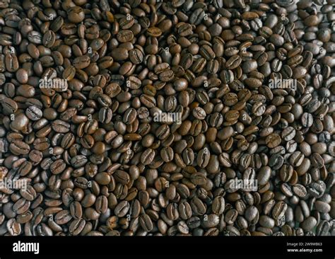 Coffee Bean Background Roast Grain Coffee Lover Top View Of Roasted