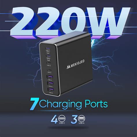 Snapklik Aluminum Alloy 220W USB C Charger GaN Charger Fast USB C