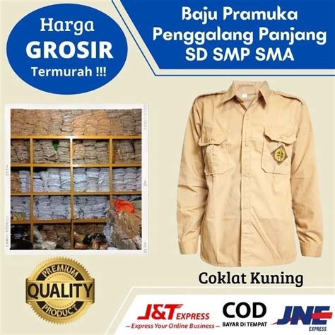 Jual Baju Seragam Sekolah Pramuka Penggalang Saku Atas Lengan Panjang