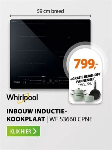 Whirlpool INBOUW INDUCTIE KOOKPLAAT WF S3660 CPNE Aanbieding Bij Expert