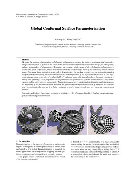 Pdf Global Conformal Surface Parameterization