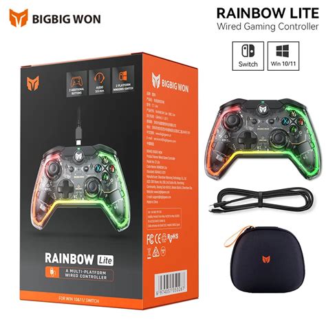 Original Bigbig Won Rainbow Lite Gaming Controller Wired Gamepad For