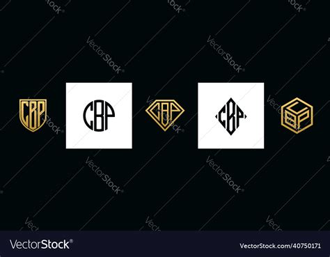 Initial letters cbp logo designs bundle Royalty Free Vector