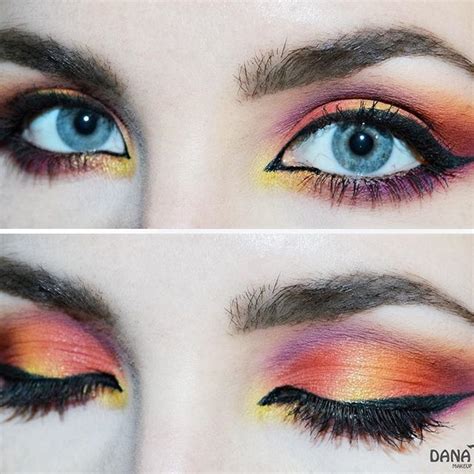 A Close Up Of This Sunset Makeup Look Totally Love How It Turned Out