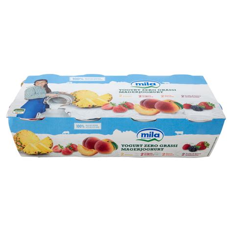 Mila Yogurt Zero Grassi Ananas Fragola Pesca Frutti Di