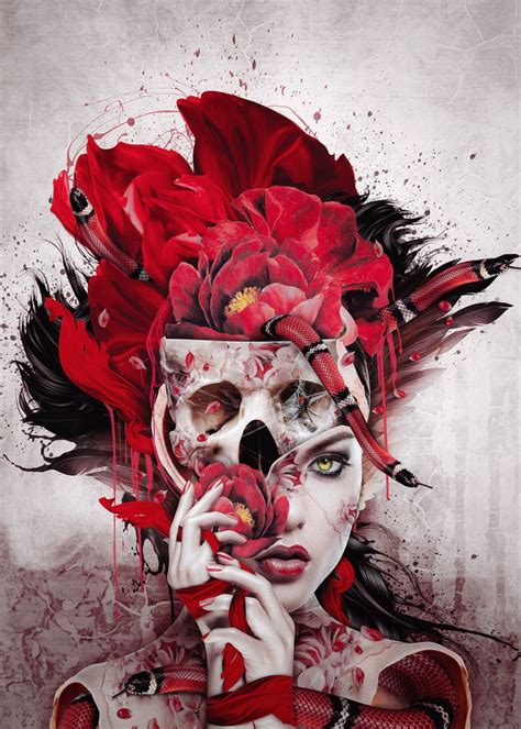 Poisonous Flowers Poster Print By RIZA PEKER Displate Art