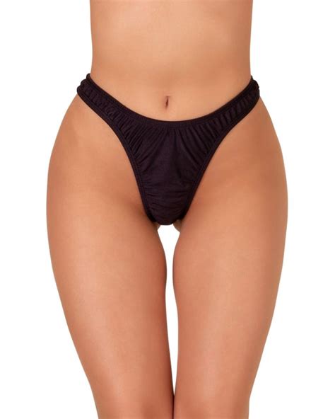 Black Ruched Thong Low Rise Bikini Bottom Xs Vivien Vance