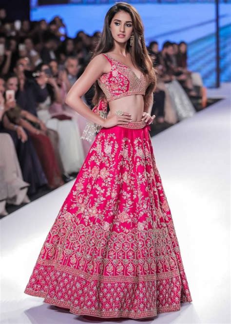 Disha Patani In Kalki Mesmerising Pink Raw Silk Lehenga Set In Multi Color Resham Ari And