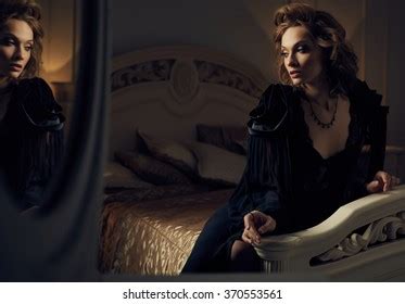 Beautiful Sexy Glamour Brunette Woman Lying Stock Photo Shutterstock